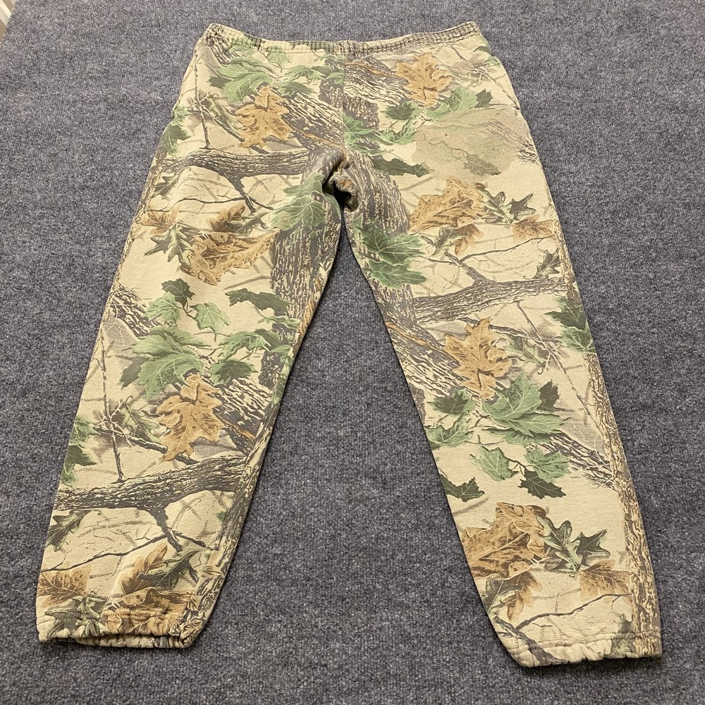 Vintage 90s Jerzees Camo Sweatpants Mens XL Faded Distressed Baggy Loose Fit